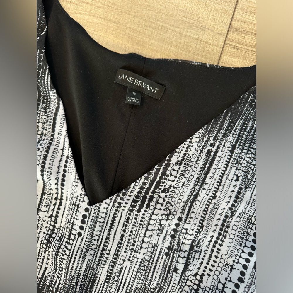 Lane Bryant flutter sleeve maxi dress black white women’s 18 fall long - Picture 3 of 3